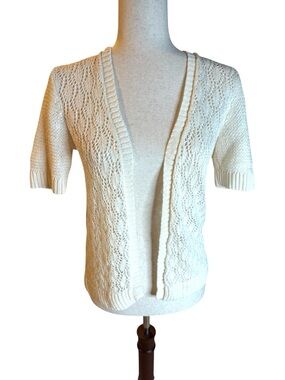 Lauren Ralph Lauren 100% Linen Open Knit Cardigan SZ M